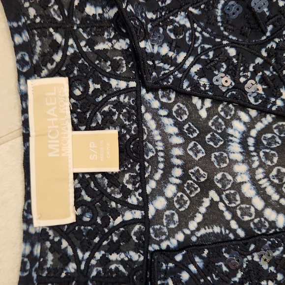 MK Navy & White Beaded Sheer tunic - Picture 2 of 8